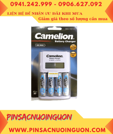 Bộ sạc pin có màn hình LCD Camelion BC-1012 kèm 4 pin sạc Ansman AA2500mAh 1.2v