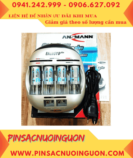 Ansman Energy 8Plus, Bộ sạc 4viên pin C - Kèm sẳn 4 pin sạc Ansman C4500mAh 1.2v Mignon chính hãng