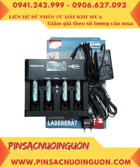 Ansman Powerline 5Pro _ Bộ sạc pin Powerline 5Pro kèm 4 pin sạc Ansman MaxE AA2500mAh 1.2v