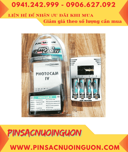 Ansman PhotoCam IV _Máy sạc pin AAA kèm sẳn 4 pin Ansman AAA800mAh 1.2v Mignon