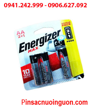 Energizer E91 /LR6; Pin AA 1.5v Alkaline Energizer E91/LR6 (Xuất xứ Singapore) /Loại Vỉ 3viên