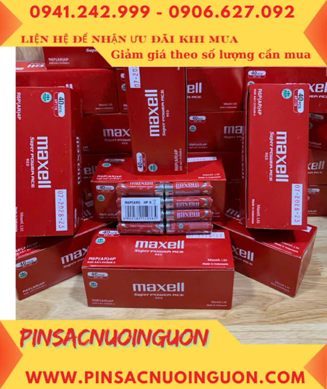 COMBO 1HỘP=40viên Pin AA 1.5v Maxell R6P(AR)4P SUM-3 Super Power ACE _Giá chỉ 109.000đ/ Hộp thumb