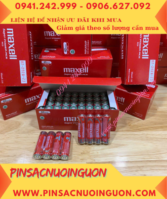 COMBO 1HỘP=40viên Pin AA 1.5v Maxell R6P(AR)4P SUM-3 Super Power ACE _Giá chỉ 109.000đ/ Hộp thumb