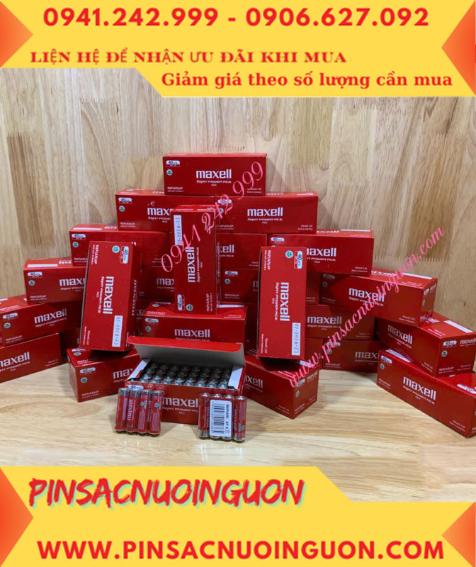 COMBO 1HỘP=40viên Pin AA 1.5v Maxell R6P(AR)4P SUM-3 Super Power ACE _Giá chỉ 109.000đ/ Hộp thumb
