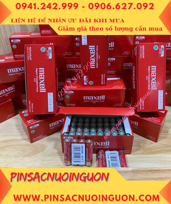COMBO 1HỘP=40viên Pin AA 1.5v Maxell R6P(AR)4P SUM-3 Super Power ACE _Giá chỉ 109.000đ/ Hộp thumb