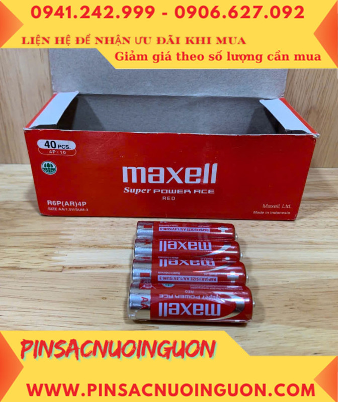 COMBO 1HỘP=40viên Pin AA 1.5v Maxell R6P(AR)4P SUM-3 Super Power ACE _Giá chỉ 109.000đ/ Hộp thumb