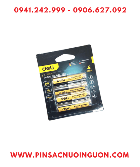 Pin DELI LR6 DL-JD05-E1 Pin tiểu AA 1.5v Alkaline DELI LR6 DL-JD05-E1 chính hãng /Vỉ 4viên