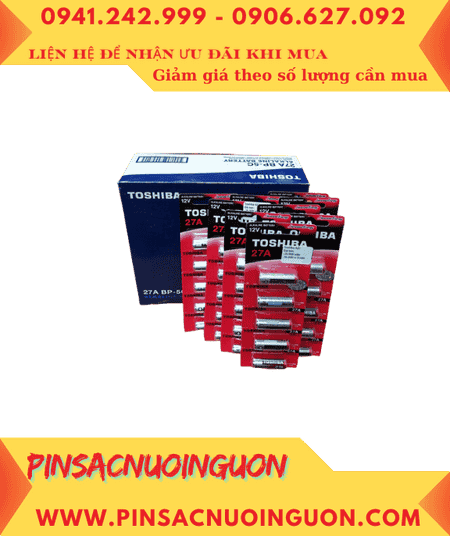 COMBO 1 HỘP 25vỉ 5viên Pin 12v Toshiba A27 (27A-A27S-27AE) Alkaline _Giá chỉ 2.275.000đ/Hộp 125viên