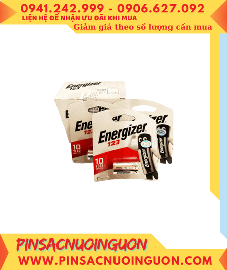 COMBO MUA 01 Hộp 6Vỉ Pin Energizer CR123A-CR17345 Lithium 3.0v _Giá chỉ 479.000đ/Hộp