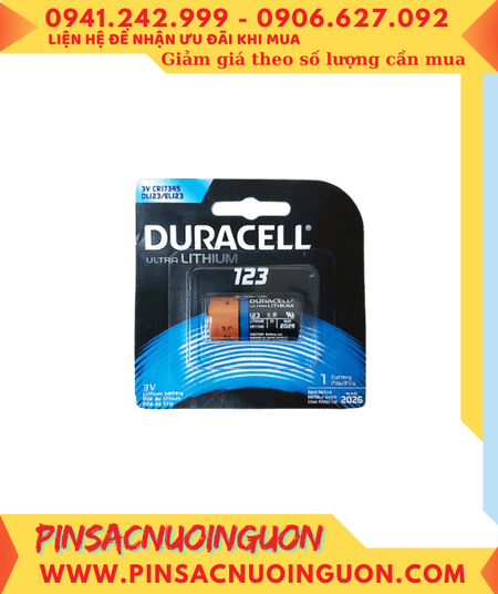 Duracell ULTRA DL123 EL123 CR17345 Pin 3v Lithium Duracell ULTRA DL123 _Xuất xứ MỸ /Loại vỉ 1 viên
