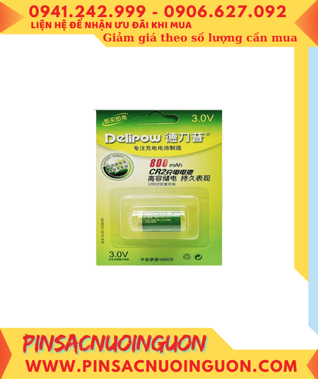 Delipow ICR2 Pin sạc lithium 3v Delipow ICR2 CR2 800mAh /Có chế độ bảo hành