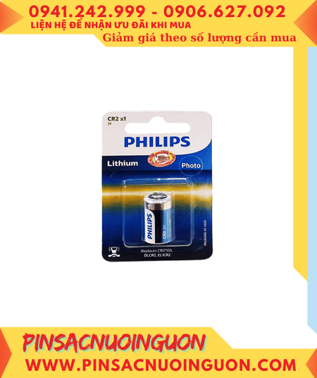 Pin CR2 _Pin CR15H270; Pin 3v lithium Philips DLCR2 chính hãng _Loại Vỉ 1viên