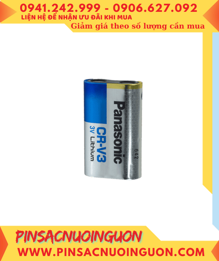 Pin Panasonic CR-V3; Pin 3v Lithium Panasonic CR-V3 với 3300mAh / Loại pin Lithium không sạc