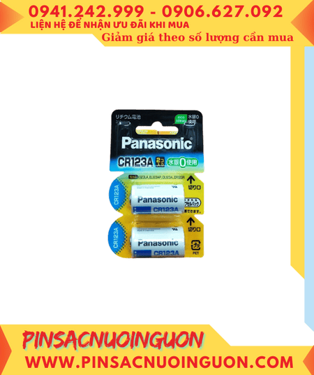 Panasonic CR123A, CR17345, CR123AW Pin Lithium 3v Thị trường Nội Địa Nhật -vỉ pin chữ Nhật (Vỉ 2viên)