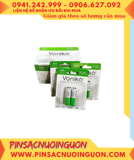 COMBO MUA 01 hộp Pin sạc AA 1.2v Voniko HR6 AA2700mAh 1.2v _Giá chỉ 659.000/Hộp 10vỉ