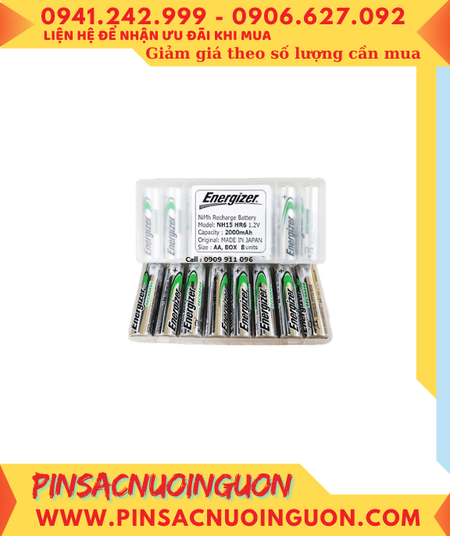 Energizer NH15-PPRP8; Pin sạc AA 1.2v Energizer NH15-PPRP8 AA2000mAh /Xuất xứ NHẬT (Hộp 8viên)