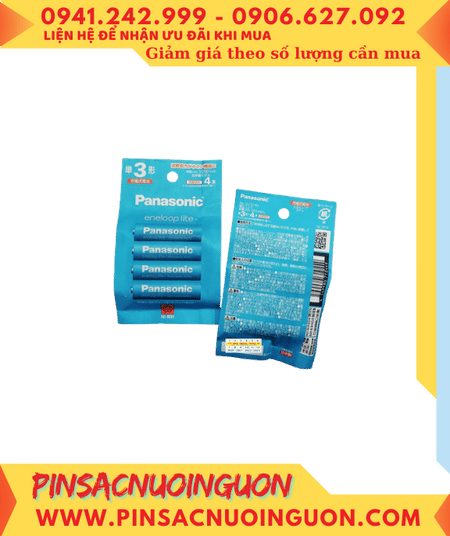 Panasonic EneloopLite BK-3LCD/4H Pin sạc AA1050mAh 1.2v thị trường Nội địa Nhật-chữ Nhật (Vỉ 4viên)
