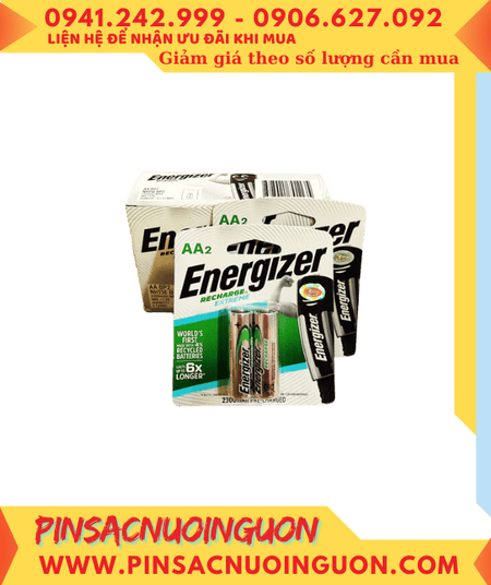 COMBO 1 HỘP 6vỉ (12viên) Pin sạc AA 2300mAh 1.2v Energizer NH15E-BP2_Giá chỉ 1.062.000đ/HỘP