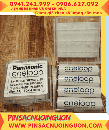 Panasonic Eneloop BK-3MCCE Pin sạc AA1900mAh 1.2v chính hãng _Xuất xứ Nhật (Hộp 4viên)/B.hành 6tháng