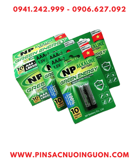 COMBO 01hộp 12vỉ=24viên Pin AAA 1.5v alkaline LR03EG(2B) Green Energy _Giá chỉ 240.000/hộp