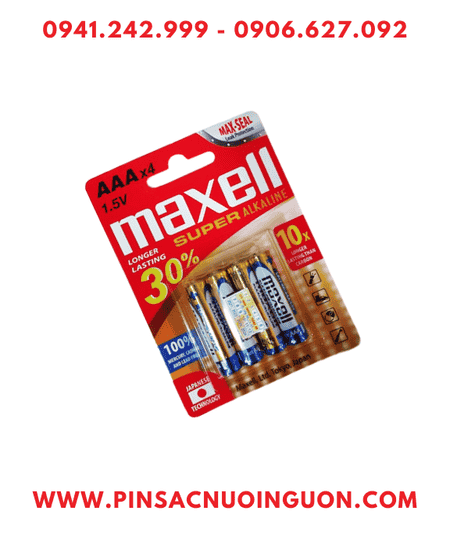 Maxell LR03(GD)4B, Pin đũa AAA 1.5v super alkaline Maxell LR03(GD)4B - MẪU MỚI /Loại vỉ 4viên