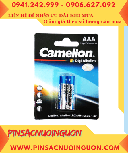 Pin Camelion LR03 AM4; Pin AAA 1.5v Alkaline Camelion LR03 AM4 chính hãng _Vỉ 2 viên