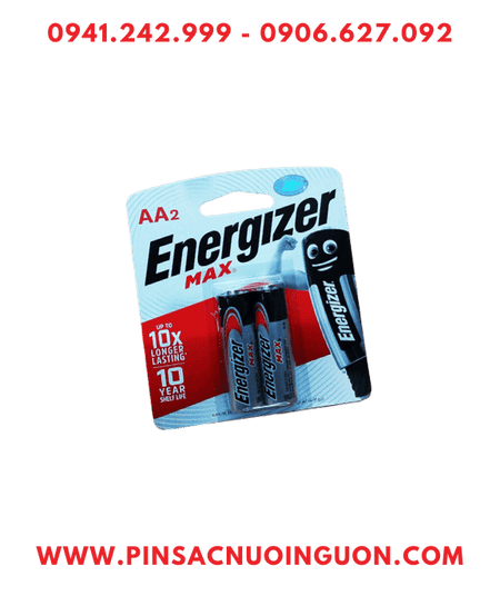 Energizer E91-BP2; Pin AA 1.5v Alkaline Energizer E91-BP2 /LR6 (Xuất xứ Singapore) /Loại vỉ 2viên