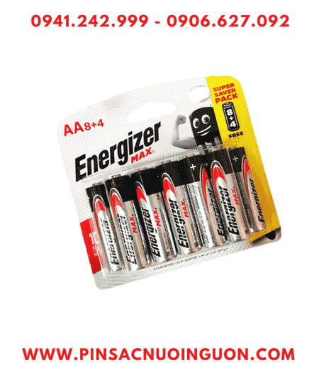 Energizer E91/LR6; Pin AA Alkaline 1.5v Energizer E91/LR6 (Xuất xứ Singapore)/ Loại vỉ 12viên