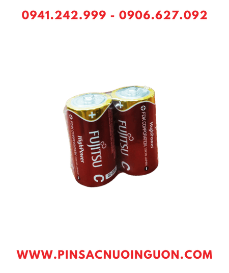 Pin Fujitsu LR14(2S) FH; Pin LR14(2S) FH; Pin trung C 1.5v Alkaline Fujitsu LR14(2S) FH Made in Japan Vỉ 2viên