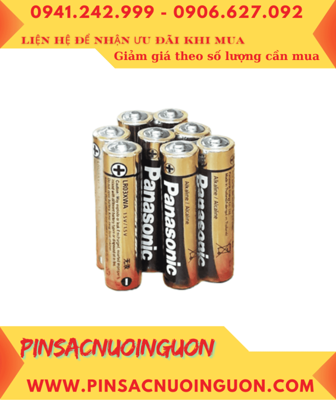 Panasonic LR03.AAA (XWA) công nghiệp, Pin AAA 1.5v Alkaline Panasonic LR03XWA chính hãng /Gói 2viên