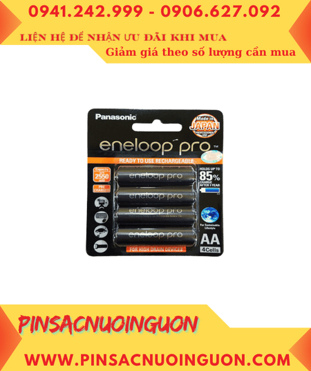 Eneloop BK-3HCCE/4BT; Pin sạc AA 2550mAh 1.2v Panasonic Eneloop Pro BK-3HCCE/4BT Japan_Vỉ 4viên
