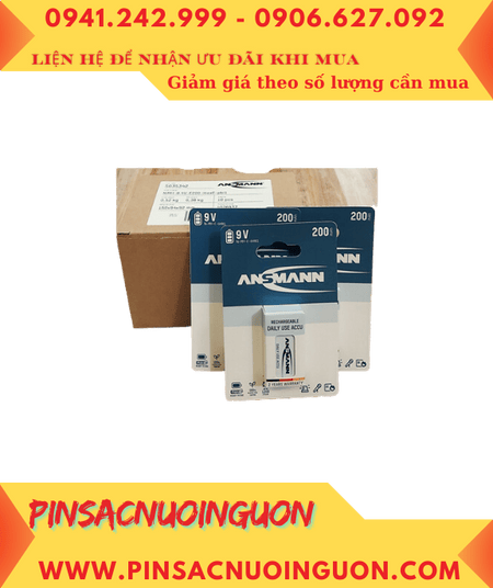 COMBO mua 01HỘP=6vỉ Pin sạc 9v 6HR61 Ansman MaxE 9v-200mAh MẪU MỚI _Giá chỉ 972.000đ