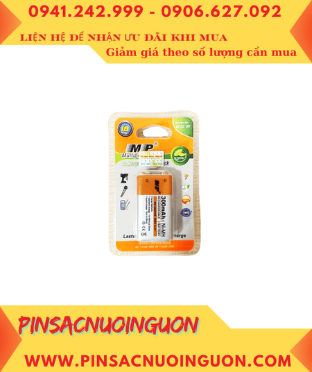 MP 6F22-300mAh _Pin sạc 9v vuông MP 6F22 (300mAh) chính hãng _Loại Vỉ 1viên