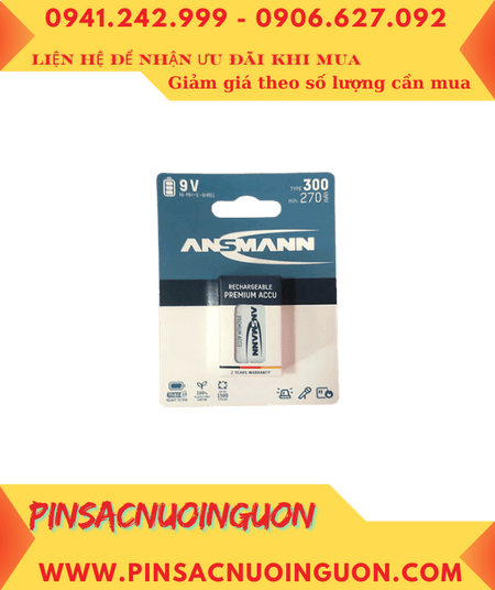 Ansman 9V-Type 300mAh /Min 270mAh 8.4V NiMh E-Block 6HR61, 6HR22 MẪU MỚI (Loại vỉ 1viên)