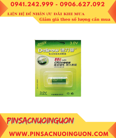Delipow CR2; Pin sạc 3v Lithium Delipow CR2 800mAh chính hãng _Bảo hành 01 tháng | CÒN HÀNG
