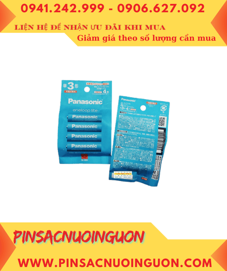 Panasonic EneloopLite BK-3LCD/4H, Pin sạc AA1050mAh 1.2v EneloopLite BK-3LCD/4H /Nội địa Nhật _Vỉ pin chữ Nhật