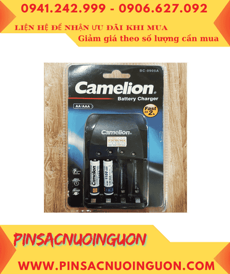 Bộ sạc pin AAA Camelion BC-0905A kèm 2 pin sạc Camelion NH-AAA1100LBP2 (AAA1100mAh 1.2v)