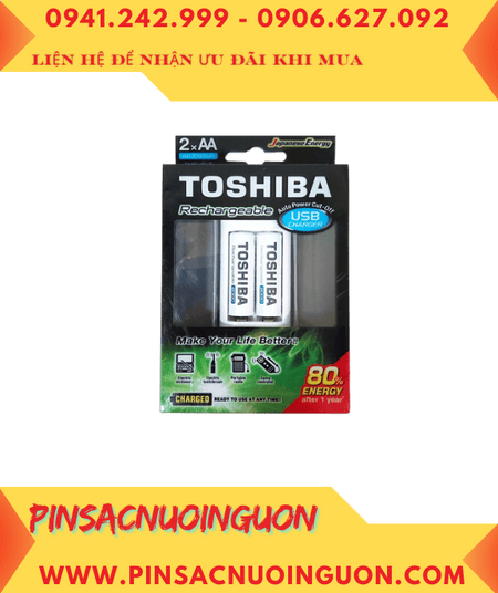 TOSHIBA TNHC-6GME2 Bộ sạc Pin AA, AAA kèm sẳn 2 pin sạc Toshiba AA2000mAh chính hãng