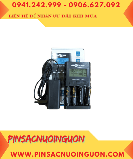 Ansman Powerline 4.2Pro _Bộ sạc pin Powerline 4.2Pro kèm 4 pin sạc Fujitsu HR-3UTHC (4B) AA2450mAh 1.2v