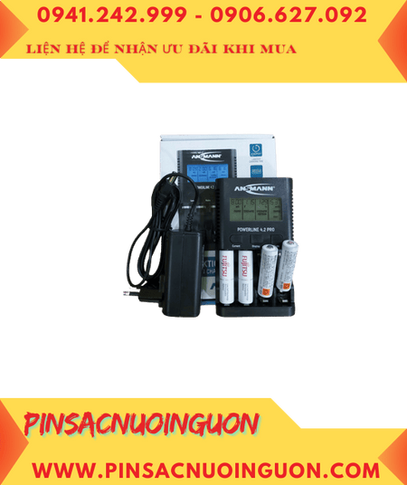 Ansman Powerline 4.2Pro _Bộ sạc pin Powerline 4.2Pro kèm 4 pin sạc Fujitsu HR-3UTC(4B) AA1900mAh _Japan