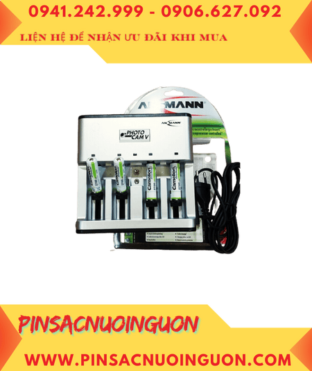 Ansman Photocam V, Bộ sạc 4 Pin AA -Kèm sẳn 4 pin sạc Camelion NH-AA2700ARBP2 AlwaysReady
