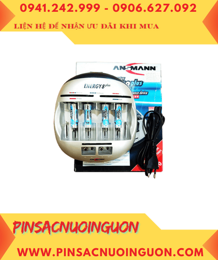 Ansman Energy 8Plus _Bộ sạc 6viên pin AA, Kèm sẳn 4 Pin sạc Ansman MaxE AA2500mAh-1.2v chính hãng