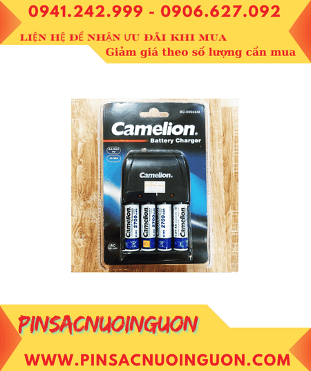 Camelion BC-0904SM, Bộ sạc pin Camelion BC-0904SM kèm 4 pin sạc Camelion NH-AA2700LBP2 lockbox-1.2v