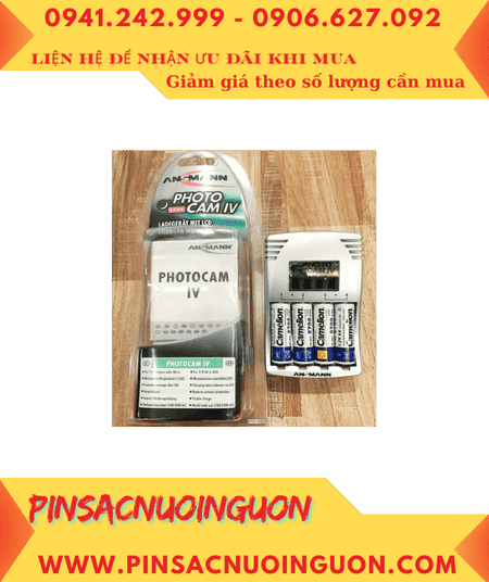 Ansman PhotoCam IV _Máy sạc 4 Pin AA, Kèm sẳn 4 Pin sạc Camelion NH-AA2700LBP2 Lockbox