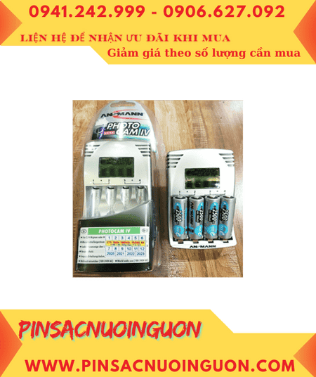 Ansman Photocam IV, Bộ sạc pin AA kèm sẳn 4 pin sạc Ansman AA2500mAh 1.2v MaxE Mignon