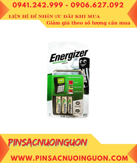 Energizer CHVCM4 _Máy sạc 04 Khe (sạc 2-4 pin AA và AAA) đã kèm sẳn 4 pin sạc Energizer AA2000mAh 1.2v