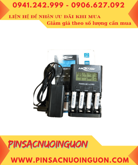 Ansman Powerline 4.2Pro _Bộ sạc kèm sẳn 4 pin sạc Eneloop BK-4MCCE (AAA800mAh 1.2v) _Made in Japan