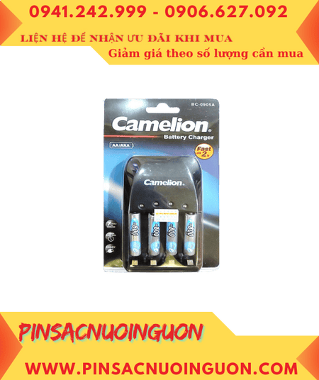 Camelion BC-0905A; Bộ sạc pin AAA Camelion BC-0905A _kèm 4 pin sạc Ansman AAA800mAh 1.2v