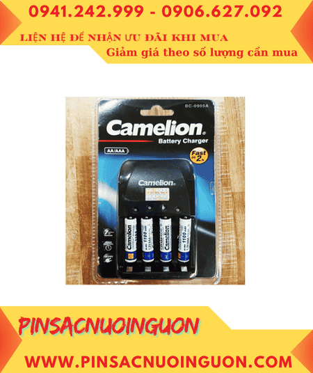 Camelion BC-0905A _Bộ sạc pin BC-0905A kèm 4 pin sạc Camelion NH-AAA1100LBP2 (AAA1100mAh 1.2v)