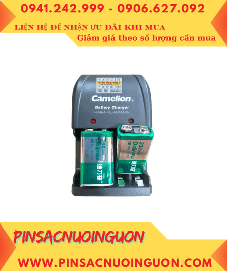 Camelion BC-0904SM _Bộ sạc pin 9v Camelion BC-0904SM kèm 2 pin sạc Delipow 9v 230mAh